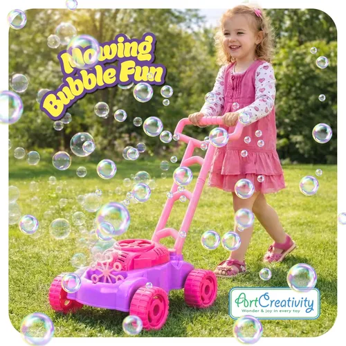 Miniatura 2 de ArtCreativity Cortacésped de burbujas para niños pequeños de 1 a 3 años, máquina de burbujas para regalos de niña de 1 año, juguetes para exteriores
