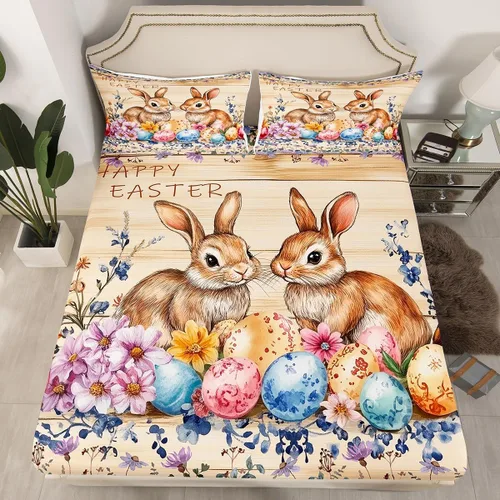 Miniatura 31 de Sábana bajera ajustable con estampado de guitarra, tamaño individual, protector de colchón con 1 funda de almohada, diseño de notas de partitura