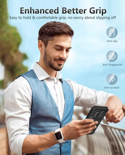 Miniatura 8 de FNTCASE Funda Protectora para Samsung Galaxy S22: Protección de Grado Militar Resistente Funda Anti-Caídas con Funda de Clip para Cinturón y Soporte