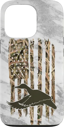 Miniatura 10 de Funda de caza de caza para iPhone 13 Pro Max con diseño de camuflaje gris y bandera de Estados Unidos