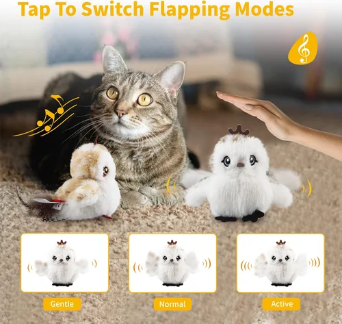 Miniatura 3 de Gigwi Juguetes interactivos para gatos de interior, juguetes de hierba gatera que aletean y gorjean para el ejercicio de gatos, juguete automático