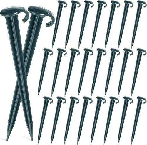 Vicenpal 24 piezas estacas de plástico de 7 pulgadas para patio inflables, estacas de jardín de plástico resistente para tienda de campaña, repuesto