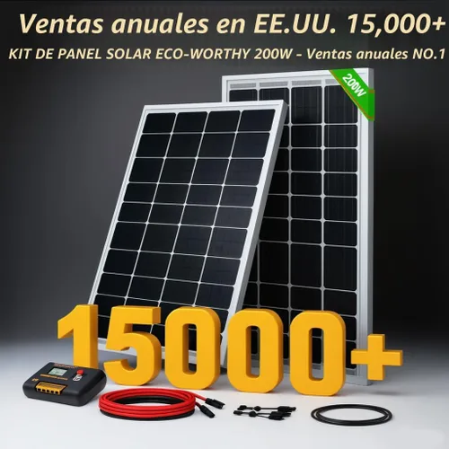 Miniatura 2 de ECO-WORTHY Kit de panel solar de 100 vatios y 12 voltios para batería de autocaravana, barco, remolque, cabaña de jardín, cobertizo del hogar: panel