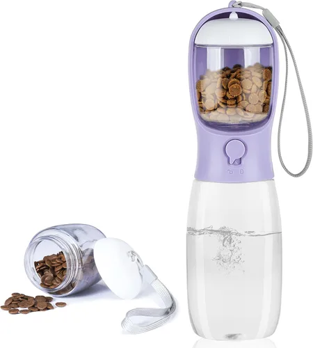 Miniatura 12 de Botella de agua para perros con recipiente para alimentos, dispensador de agua portátil a prueba de fugas para mascotas, para caminar, senderismo