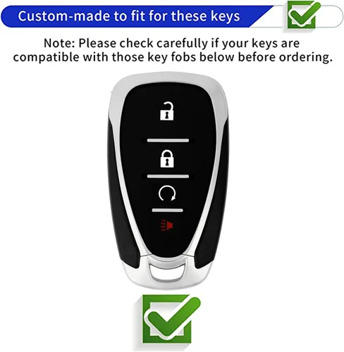 Miniatura 2 de Funda para llavero Chevy Volt EV EUV Bolt Spark Traverse Trailblazer LT Trax Sonic Equinox Smart Key Shell (oro-negro)