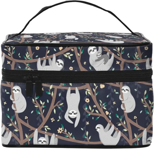 Miniatura 14 de Bolsa de maquillaje con asa, estuche de cosméticos con cremallera, bolsa de aseo portátil de viaje para mujeres y niñas, duradera, 1 Foto