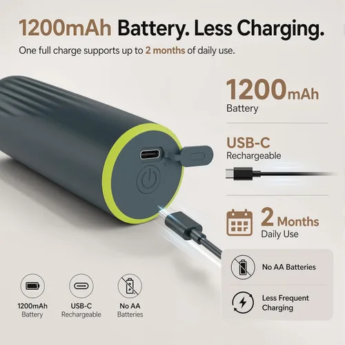 Miniatura 4 de Espumador de leche de mano con 3 batidores de acero inoxidable, mezclador eléctrico recargable de bebidas con soporte y estuche de viaje, espumador