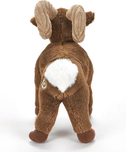 Miniatura 7 de The Petting Zoo Peluche de oveja de cuerno grande, regalos para niños, animales del zoológico Wild Onez, juguete de peluche de oveja, 12 pulgadas