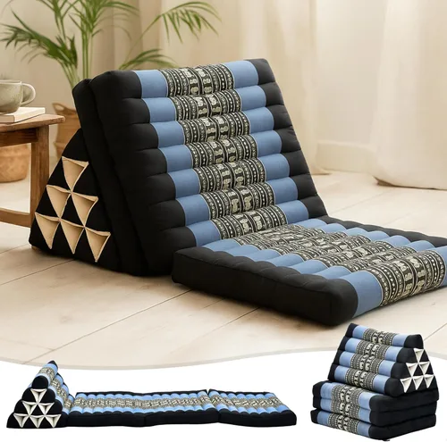 Miniatura 68 de Leewadee - Cojín Tailandés plegable para el suelo con respaldo para TV, sala de estar, colchón para exterior, 65.7 x 20.9 x 11.8 pulgadas, Kapok