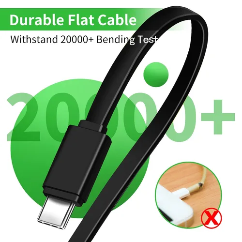 Miniatura 5 de Herfair Cable de carga múltiple (paquete de 2) Cable de carga universal 6 en 1 Cable de alimentación para múltiples dispositivos con conectores Negro