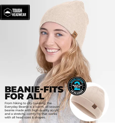 Miniatura 24 de Tough Headwear Daily Knit Beanie – Gorros para hombre – Sombreros de invierno para hombres y mujeres – Sombreros de punto cálidos para clima frío