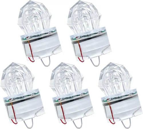 BLUEWING Luces LED de pesca de diamante, luces de caída profunda, intermitente subacuático, activación de agua, señuelos de pesca con iluminación