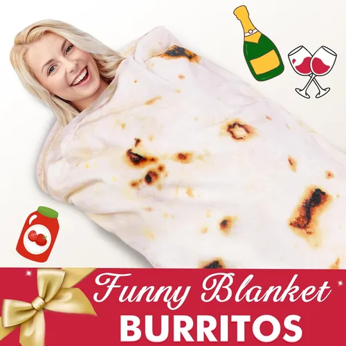 Miniatura 4 de Jorbest Manta de Tortilla de Burrito para Regalo de Cumpleaños para Mujeres, Hombres, Adolescentes, Niños y Niñas, Manta de Comida de Tortilla
