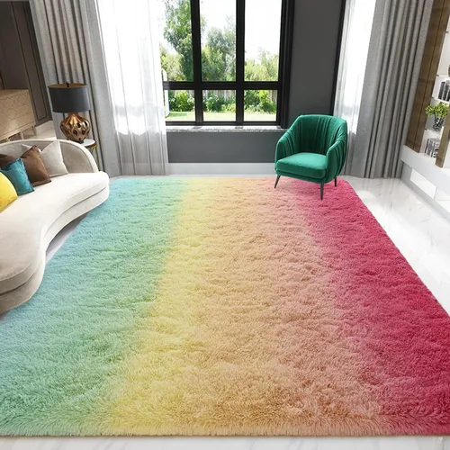 Miniatura 35 de Alfombra de área púrpura y azul de 6x9, alfombras grandes para sala de estar y dormitorio, alfombra mullida y linda, alfombras modernas