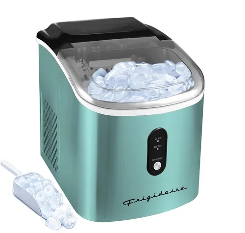 Frigidaire EFIC103 - Máquina de hacer hielo resistente, 26 libras de hielo por día, azul SS Azul inoxidable