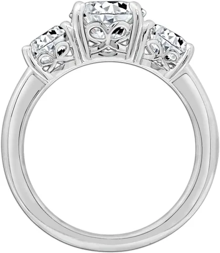 Miniatura 2 de Tienda Collection Platinum or Gold Plated Sterling Silver Round 3-Stone Ring made with Infinite Elements Cubic Zirconia