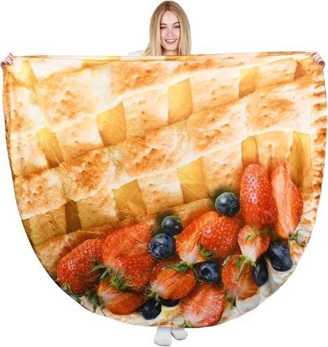 Miniatura 9 de Catalonia Pepperoni Pizza Blanket, Realistic Food Blanket, Funny Gifts for Teenage Boys and Girls, 59 inch, Single Layer