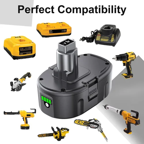 Miniatura 5 de FSKE Paquete de 2 baterías de iones de litio de 6.5 Ah de repuesto para Dewalt 18 V, compatible con DC9096 DC9098 DC9099 DE9039 DE9095 DE9096 DE9098