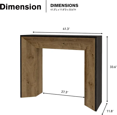 Miniatura 2 de Mesa de entrada de 41 pulgadas con luz LED, mesa consola de madera de granja detrás del sofá, mesa de sofá rústica estrecha para sala de estar, mesa