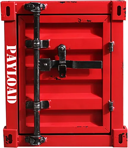 Miniatura 14 de HM&DX Mesa auxiliar industrial con almacenamiento, mesita de noche de metal retro con cerradura, armario de almacenamiento con cerradura de alta