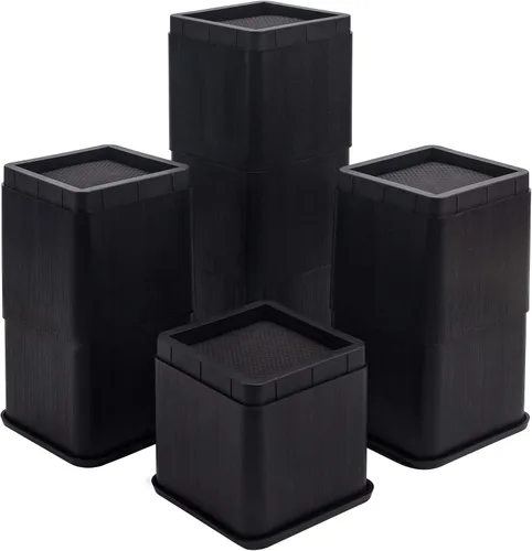 Miniatura 11 de BTSD-home Elevadores de cama de 2 o 4 pulgadas, resistentes, apilables, elevadores de muebles para sofá, mesa, silla, cama, bloques de elevadores