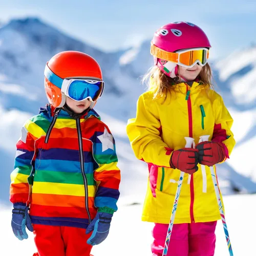 Miniatura 6 de 4 pares de guantes de nieve para niños, guantes de esquí de invierno, impermeables, cálidos, resistentes al viento, guantes de nieve para niños