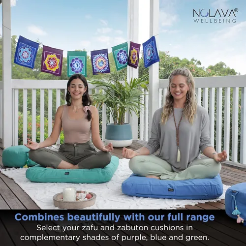 Miniatura 6 de NOLAVA Round Zafu Cushions 15"x6" & Zabuton Meditation Cushions 32"x28"x3" - Premium Comfort for Mindful Practices - Yoga Bolster Pillow &