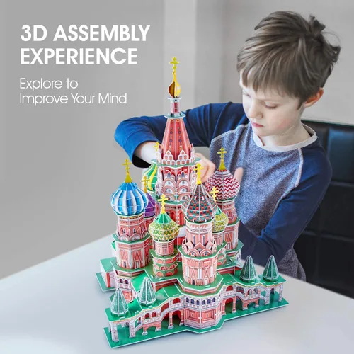 Miniatura 4 de CubicFun World's Great Architectures Figura de edificio, Led Catedral de San Basilio