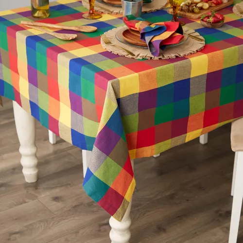 Miniatura 6 de Mantel DII 100 % algodón, lavable a máquina, para cena o picnic Verificación de verano