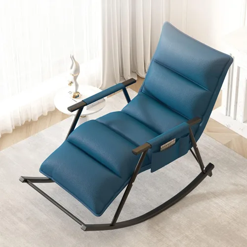 YCKEGEW Sofá de ocio mecedora mecedora con respaldo alto, sillas reclinables de cuero, sillón de mediados de siglo para sala de estar, bolsillo