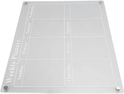 Miniatura 6 de Calendario semanal para refrigerador, pizarra de borrado en seco de acrílico transparente con 6 marcadores para el hogar, cocina, organización