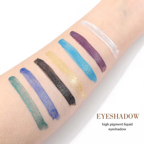 Miniatura 5 de Kilshye Sombra de ojos líquida con purpurina, sombras de ojos metálicas, sombra de ojos de alto pigmento, sombra de ojos impermeable de larga C