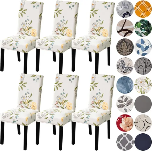 Miniatura 53 de HZDHCLH Juego de 6 fundas grises para sillas Parsons de elastano para comedor, fundas elásticas de elastano para sillas Parsons, fundas de asiento