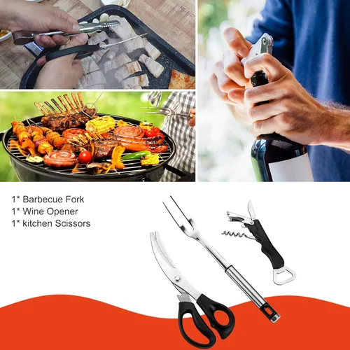 Miniatura 6 de Bolsa de almacenamiento de utensilios de cocina para campamento, juego de utensilios de cocina de campamento, bolsa de almacenamiento portátil Kit