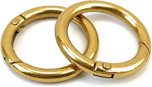 10 piezas de clips de mosquetón redondos con resorte, anillos en O, cierres de gatillo, hebillas de presión para llavero, costura, fabricación de