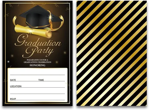Miniatura 3 de FujLoy 20 tarjetas con sobres, invitaciones para fiestas de graduación 2025, 2025 universidad, escuela secundaria, celebración de graduación 005