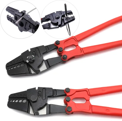 Miniatura 4 de Herramienta de prensado de cuerda de alambre 24" Hand Swager Crimper Compatible con mangas de aluminio de cobre de 1/16"- 3/16