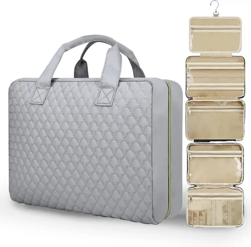 Miniatura 7 de Neceser de viaje desmontable para mujer – Neceser grande para mujeres que viajan – Bolsa de maquillaje colgante para cosméticos, organizador
