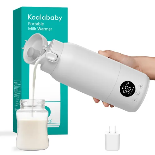Koalababy Calentador de biberones portátil para viajes: calentador de biberones con calentamiento rápido, calentador de leche de gran capacidad de