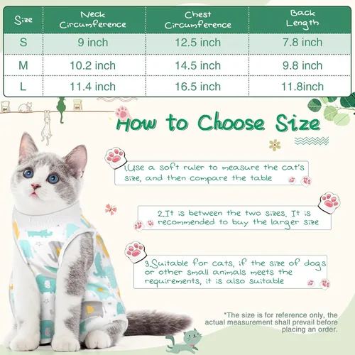 Miniatura 3 de Nuanchu 3 piezas de traje de recuperación para gatos y gatitos, traje de recuperación para gatos y perros, alternativa al collar electrónico