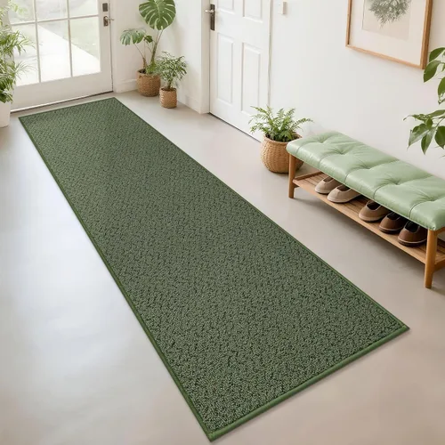 Miniatura 9 de COSY HOMEER Alfombra de pasillo de 2 pies 7 x 10 pies, antideslizante, lavable, absorbente, resistente a las manchas, alfombra para pasillo, entrada