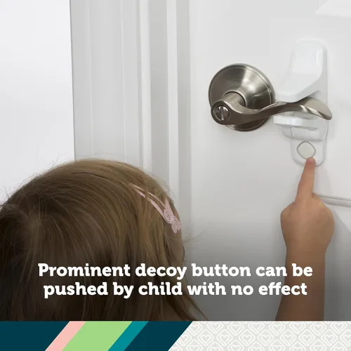 Miniatura 2 de Safety 1st OutSmart - Cerradura de palanca de puerta a prueba de niños, color blanco, 1 unidad