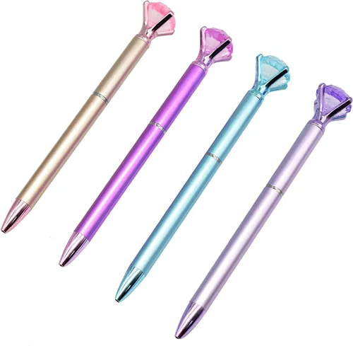 Miniatura 7 de Maydahui 24 bolígrafos de diamantes de tinta negra, retráctiles, diseño de metal brillante para niñas, mujeres, fiestas, día de San Valentín