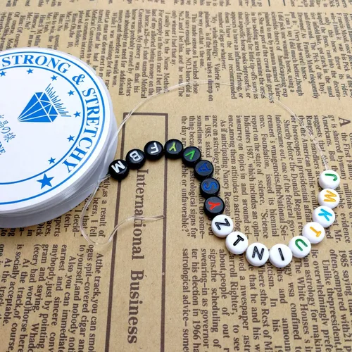 Miniatura 5 de Amaney - Cuerda elástica de 0.031 pulgadas, cuerda elástica de cristal para pulseras, cuentas y fabricación de joyas, color blanco