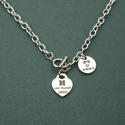 Miniatura 2 de HELAN Bangtan Boys Gift Kpop Bangtan Boys Necklace Love Yourself Necklace Bangtan Boys Fans Gift Kpop Group Gift for Bangtan Boys Fans