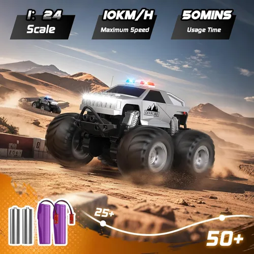 Miniatura 5 de Auto de control remoto, camión de control remoto todo terreno, autos RC con giros de 360 grados, auto de juguete estilo pickup con luz, camión RC