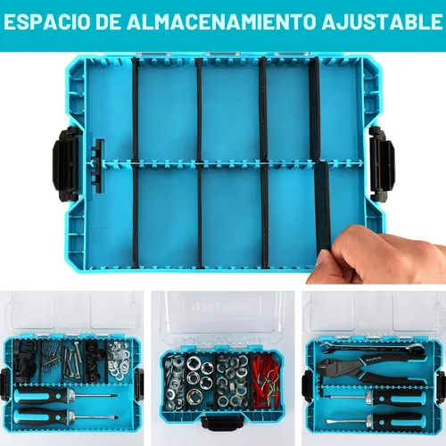 Miniatura 5 de DuraTech 3 Piezas Organizador de Piezas Pequeñas, 14 Compartimentos, Separadores Removibles, Organizador de Caja de Herramientas Portátil con Tapa