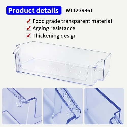 Miniatura 6 de 2 unidades mejoradas W11239961 W10900538 para puerta de refrigerador compatibles con refrigerador Whirlpool, reemplazo 4591452, AP6333410