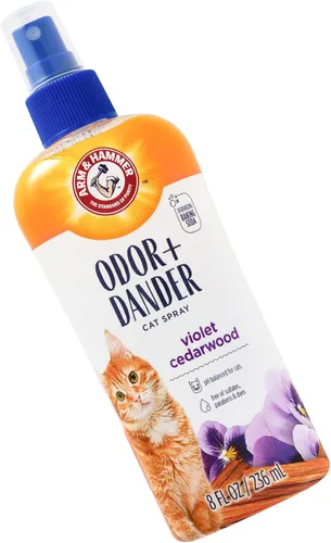 Miniatura 3 de Arm & Hammer Spray para control de olores y reducción de caspa para gatos con bicarbonato de sodio desodorizante, espray perfumado de madera