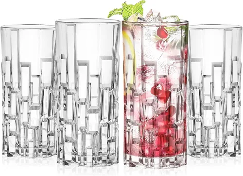Miniatura 9 de Barski Vasos de whisky – Doble Old Fashioned Rocks Glass – Juego de 2 vasos de cristal DOF – para whisky – Bourbon – Agua – Bebidas – Vasos